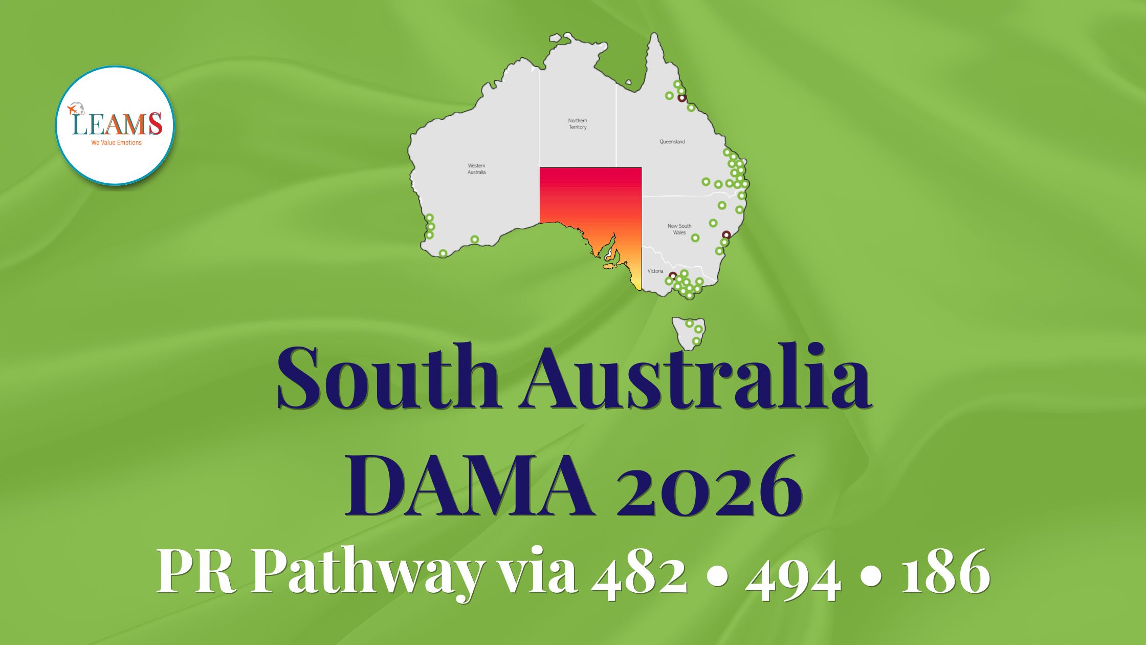 South Australia DAMA Visa 2026 PR Pathway via Subclass 482 494 186 with age salary concessions explained