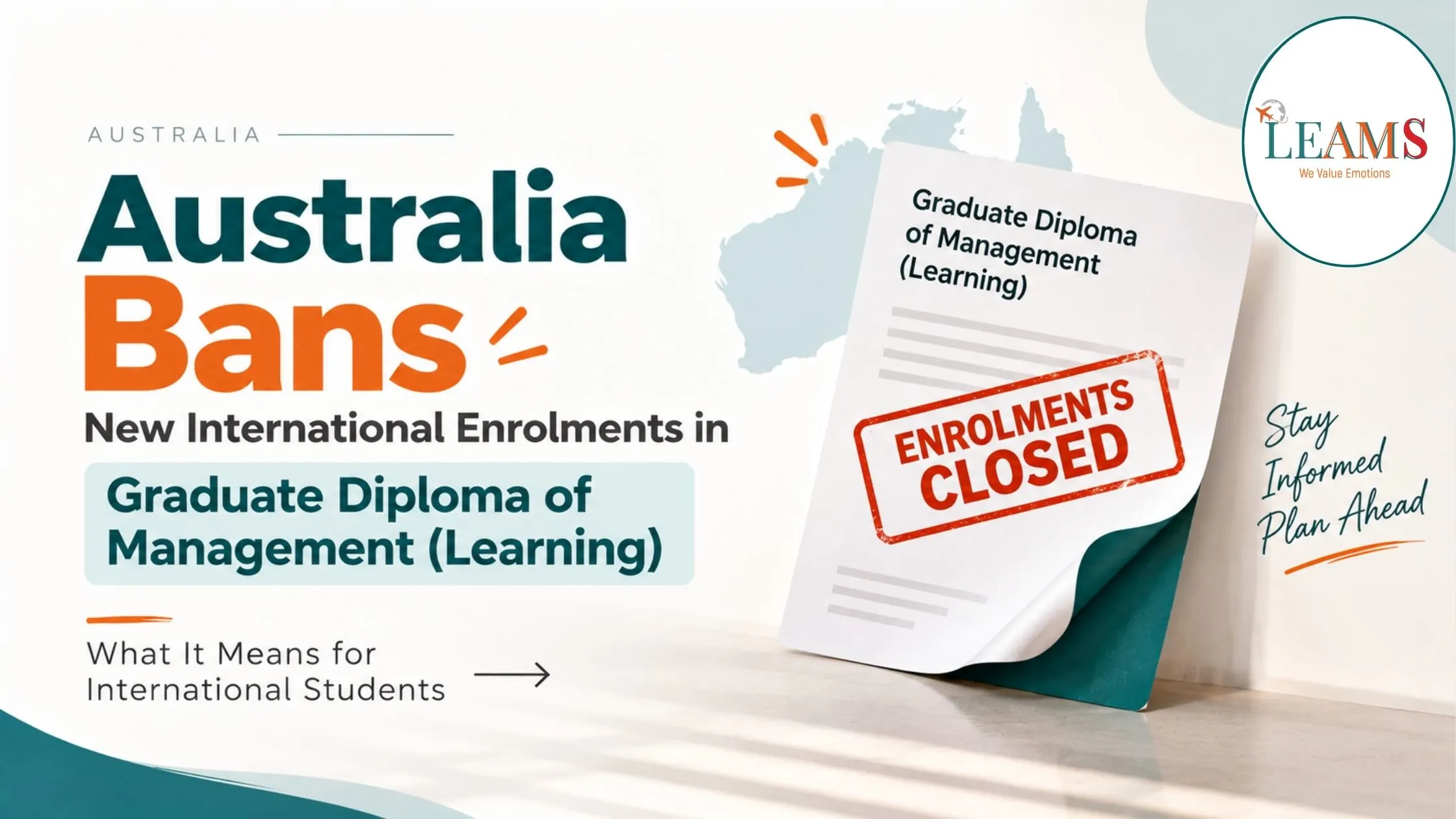 Australia government suspends new international student enrolments in Graduate Diploma of Management Learning course 2026